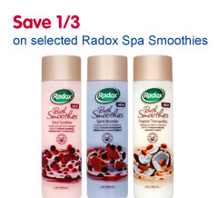 save 1/3 on selected Radox Spa Smoothies